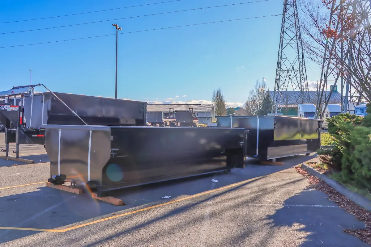 Roll-off dumpster ready for waste disposal at job site for Construction Dumpster Rental in Richmond